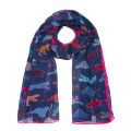 Womens Navy Cheetah Print Scarf 43273 by PS Paul Smith from Hurleys
