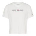Womens White Modern Linear Logo T Shirt 79720 by Tommy Jeans from Hurleys