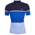 Mens Blue Colour Block S/s Polo Shirt 69601 by Armani Jeans from Hurleys