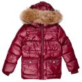 Kids Burgundy Authentic Fur Shiny Jacket (8yr+) 13870 by Pyrenex from Hurleys
