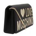 Womens Black Gold Metallic Logo Crossbody Bag 57890 by Love Moschino from Hurleys