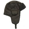 Mens Olive Fleece Lined Waxed Trapper Hat