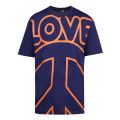 Mens Electric Blue Large Peace S/s TShirt 56801 by Love Moschino from Hurleys