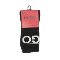 Mens Black 2 Pack Rib Iconic Socks 109924 by HUGO from Hurleys