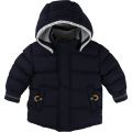 Boys Navy Hooded Puffer Jacket 13362 by Timberland from Hurleys