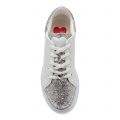 Womens White/Silver Glitter Tab Trainers 80180 by Love Moschino from Hurleys