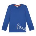 Boys Blue Vishal Logo L/s T Shirt 45907 by Paul Smith Junior from Hurleys