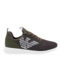 Mens Khaki Eagle Racer Trainers 30662 by EA7 from Hurleys