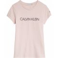 Girls Chalk Pink Institutional Logo S/s T Shirt 56077 by Calvin Klein from Hurleys