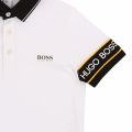 Boys White Logo Tape Sleeve S/s Polo Shirt 45612 by BOSS from Hurleys