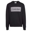 Mens Perfect Black Flock Logo Crew Sweat Top 38887 by Calvin Klein from Hurleys