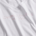 Bright White Iridescent Logo V-Neck S/s T Shirt 60134 by Calvin Klein from Hurleys