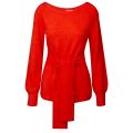 Womens Cherry Tomato Viril Tie Waist Knitted Top 35783 by Vila from Hurleys