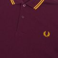 Mens Mahogany Twin Tipped S/s Polo Shirt 52221 by Fred Perry from Hurleys
