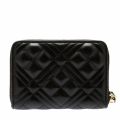 Womens Black Diamond Quilted Zip Around Small Purse 79551 by Love Moschino from Hurleys