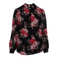 Womens Black Romance Viminea Floral L/s Top 96893 by Vila from Hurleys