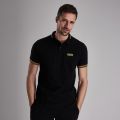 Mens Black/Yellow Essential Tipped S/s Polo Shirt 75462 by Barbour International from Hurleys
