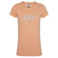 Womens Melon Orange Script Logo S/s T Shirt 58119 by Tommy Jeans from Hurleys