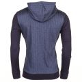 Mens Dark Blue Loungewear Herringbone Hooded Sweat Top 68327 by BOSS from Hurleys