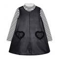 Girls Black PU Heart Dress & L/s T Shirt 94019 by Mayoral from Hurleys