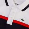 Boys White & Navy Chest Stripe S/s Polo Shirt (6yr+) 63932 by Lacoste from Hurleys