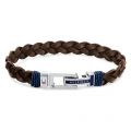 Mens Brown Flat Braided Leather Bracelet 86614 by Tommy Hilfiger from Hurleys