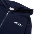 Girls Navy Logo Zip Through Hooded Sweat Top 90250 by Kenzo from Hurleys