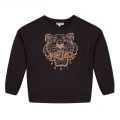 Girls Black Cosmic Tiger Sweat Top 30778 by Kenzo from Hurleys