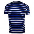 Mens Navy & Steamer Striped Crew S/s Tee Shirt 61764 by Lacoste from Hurleys
