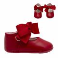 Baby Red Satin Bow Shoes (15-19) 75527 by Mayoral from Hurleys