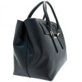Womens Black Stitch Patterned Tote Bag