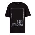 Womens Black Textured Foil Logo S/s T Shirt 43093 by Love Moschino from Hurleys