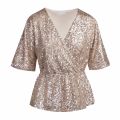 Womens Frosted Almond Vilyc Sequin Top 80485 by Vila from Hurleys