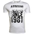 Mens White City Print Regular Fit S/s Tee Shirt 61225 by Armani Jeans from Hurleys