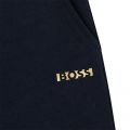 Boys Navy Gold Logo Sweat Shorts 102311 by BOSS from Hurleys