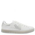 Womens White/Silver Sparkle Eagle Trainers 37214 by Emporio Armani from Hurleys