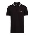 Athleisure Mens Black Paddy Regular Fit S/s Polo Shirt 73534 by BOSS from Hurleys