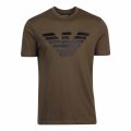 Mens Olive Textured Eagle S/s T Shirt 45669 by Emporio Armani from Hurleys