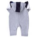 Baby Grey Melange Zip Hooded Sweat Romper Suit 62527 by Armani Junior from Hurleys