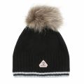 Womens Black Aboa Fur Knitted Hat 49002 by Pyrenex from Hurleys
