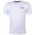 Ea7 Mens White Training Core Identity Stretch S/s Tee Shirt