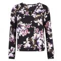 Womens Black Vilienna Floral Blouse 34027 by Vila from Hurleys