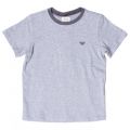 Boys Grey Melange Small Logo S/s Tee Shirt 62454 by Armani Junior from Hurleys