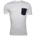Mens White Square Dot Pocket S/s Tee Shirt