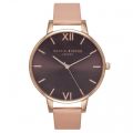 Womens Dusty Pink & Rose Gold Big Dial Watch