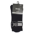 Mens Blue/Silver Rib Logo Sports Socks 51720 by BOSS from Hurleys