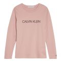 Girls Soothing Pink Branded L/s T Shirt 77285 by Calvin Klein from Hurleys
