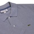 Mens Blue Striped Pique Regular Fit S/s Polo Shirt 23274 by Lacoste from Hurleys
