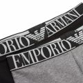 Mens Grey/Black Endurance 2 Pack Boxers 78292 by Emporio Armani Bodywear from Hurleys