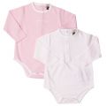 Baby Pink 2 Pack L/s Bodysuits 62540 by Armani Junior from Hurleys
